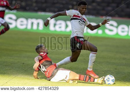 Rio, Brazil - July 25, 2021: Arboleda Player In Match Between Flamengo 5 Vs 1 Sao Paulo By 14th Roun