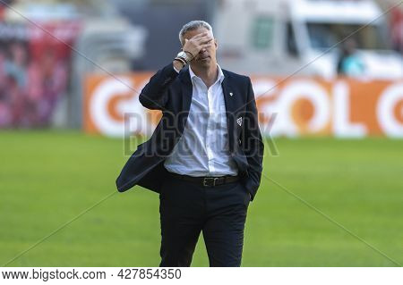 Rio, Brazil - July 25, 2021: Hernan Crespo Coach In Match Between Flamengo 5 Vs 1 Sao Paulo By 14th 