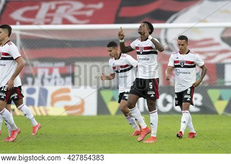 Rio, Brazil - July 25, 2021: Arboleda Player In Match Between Flamengo 5 Vs 1 Sao Paulo By 14th Roun