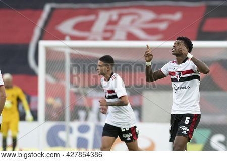 Rio, Brazil - July 25, 2021: Arboleda Player In Match Between Flamengo 5 Vs 1 Sao Paulo By 14th Roun