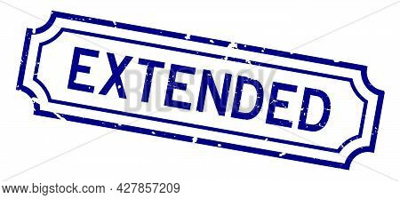 Grunge Blue Extended Word Rubber Seal Stamp On White Background