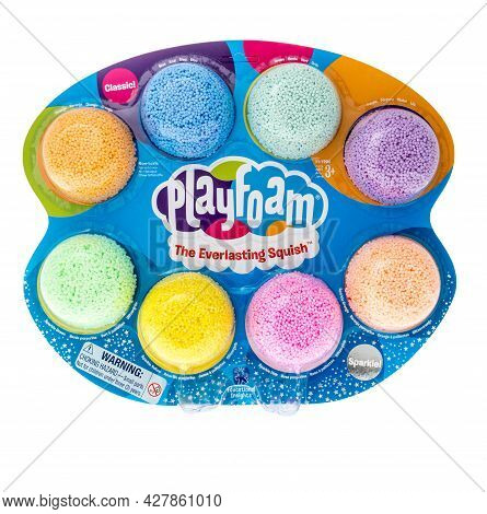 Winneconne, Wi -20 July 2021:  A Package Of Playfoam The Everlasting Squish Toy On An Isolated Backg