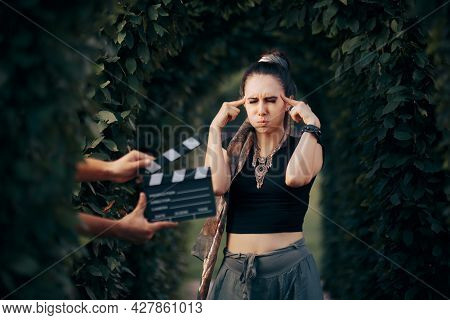 Funny Actress Wearing Ethnic Outfit Trying To Remember Her Line