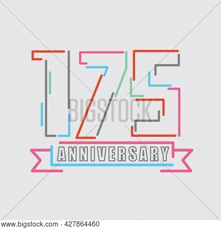175th Years Anniversary Logo Birthday Celebration Abstract Design Vector Illustration. Eps 10