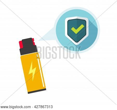 Self Defense Pepper Spray Bottle Flat Cartoon Illustration