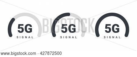 5g. Internet Level Scale. High Speed Internet Sign. 5g Signal Icons Concept. Vector Illustration