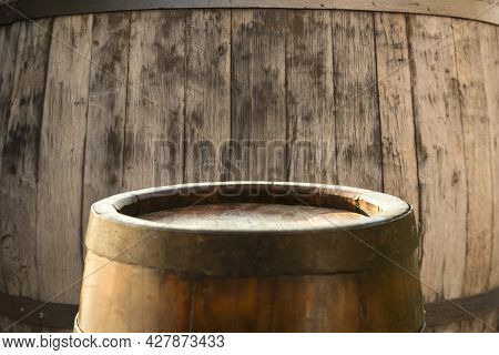 Old Barrel Isoalted On A White Background
