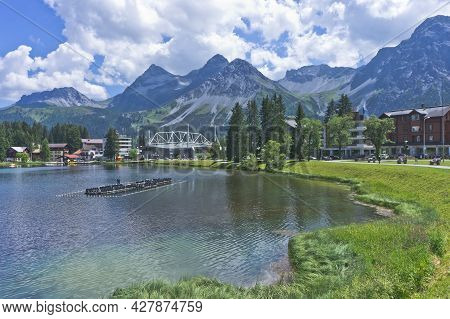 Arosa In Alps, Lake View, Switzerland, Europe, 07-21-2015