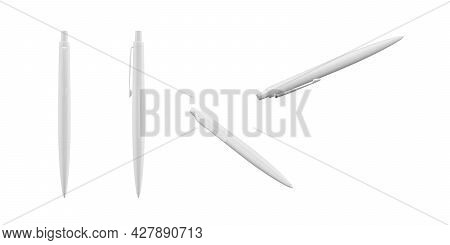 Ball Pen Mockup Isolated On White Background - 3d Render