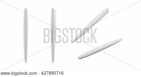 Ball Pen Mockup Isolated On White Background - 3d Render
