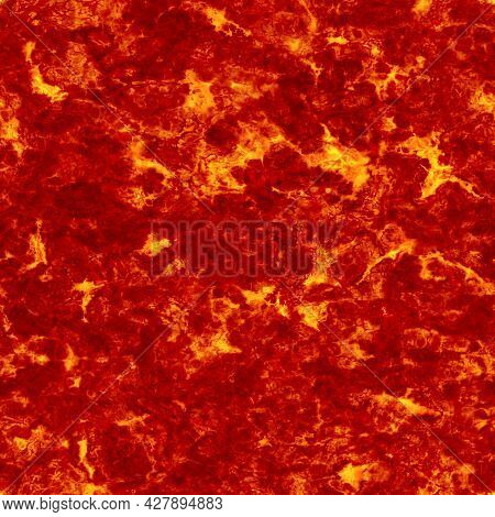 Seamless Magma Or Lava Texture, Melting Flow. Red Hot Molten Lava Flow