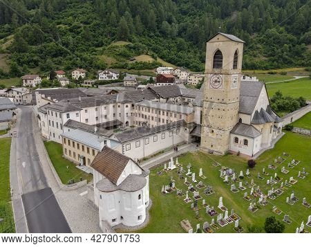 Benedictine Convent Of St. John In Mustair On The Swiss Alps