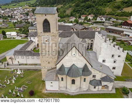 Benedictine Convent Of St. John In Mustair On The Swiss Alps