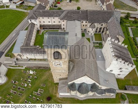 Benedictine Convent Of St. John In Mustair On The Swiss Alps