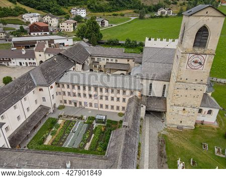 Benedictine Convent Of St. John In Mustair On The Swiss Alps