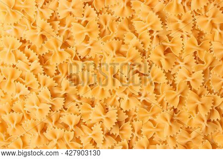Italian Pasta Background Close Up. Different Types Of Pasta