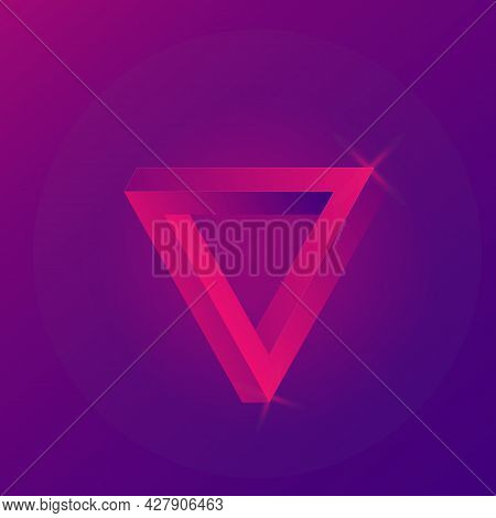 Penrose Triagle. Geometric 3d Object Optical Illusion. Vector On Isolated Background. Eps 10