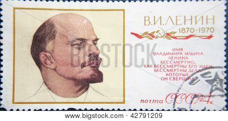 Russland ca. 1970: Briefmarke gedruckt von UdSSR zeigt PortrÃ¤t des sozialistischen Lider Lenin