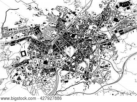 Map Of The City Of Oviedo, Spain