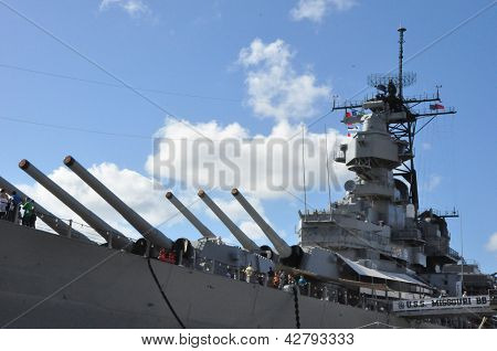 USS Missouri Battleship at Pearl Harbor in Hawaii