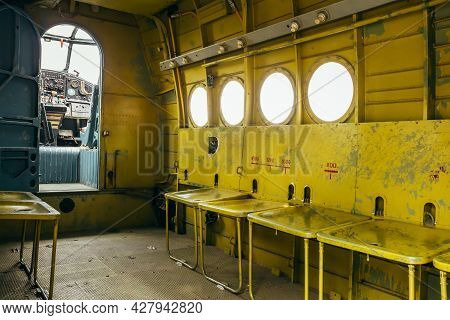 Minsk, Belarus - Jun 04, 2014: Cockpit Of Famous Soviet Plane Paradropper Antonov An-2 Heritage Of F
