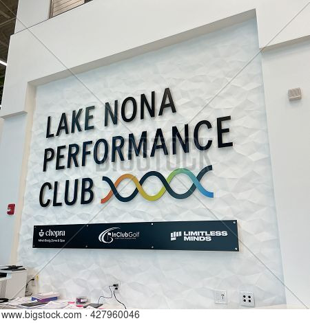 The Interior Sign At The Lake Nona Performance Club Fitness Center In Orlando, Florida.