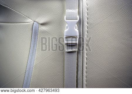 Gaming Chair Accessories, Close-up. Gaming Chair Back And Fastex Belt Buckle.
