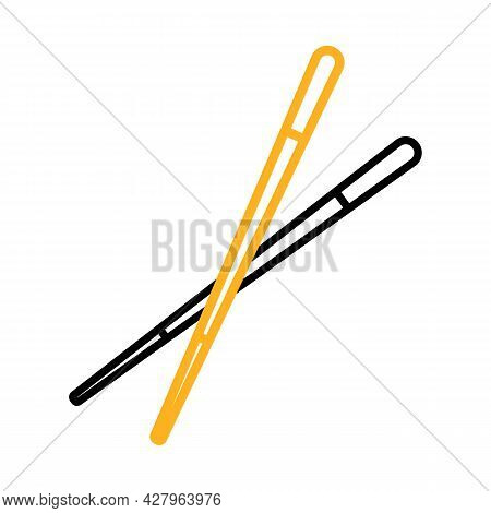 Chinese Chopsticks, Chop Sticks Vector Icon. Kitchen Appliance. Graph Symbol For Cooking Web Site De