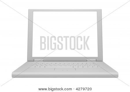 Harmaa Laptop eristetty valkoisella taustalla
