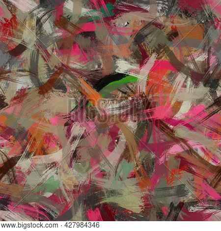 Seamless Random Faux Digital Paint Stroke Pattern Print