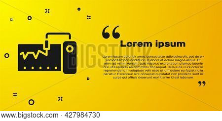 Black Electrical Measuring Instrument Icon Isolated On Yellow Background. Analog Devices. Measuring 