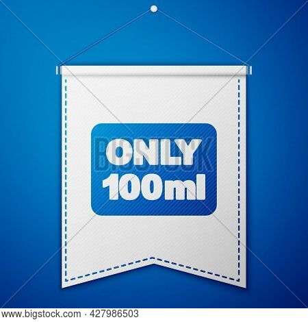 Blue Liquids In Carry-on Baggage Icon Isolated On Blue Background. Airport Rules. White Pennant Temp