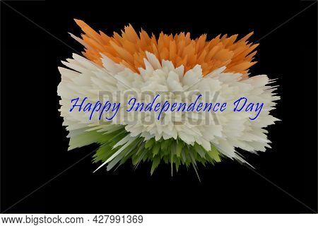 Illustration Of Happy Independence Day On The Splash Of The Tricolour Of India\'s National Flag