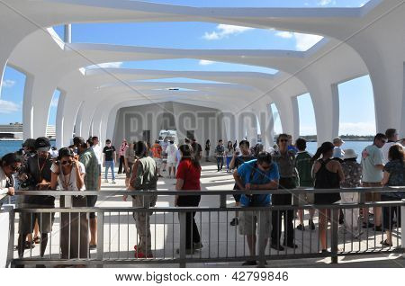 The USS Arizona Memorial at Pearl Harbor in Honolulu, Hawaii