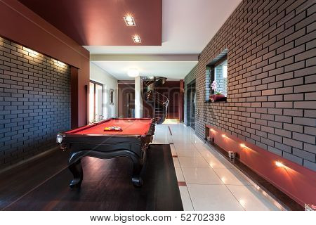 Snooker Table In Luxury Interior