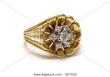Diamond Blossom Goldring 