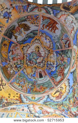 Wall painting at Rila Monastery church