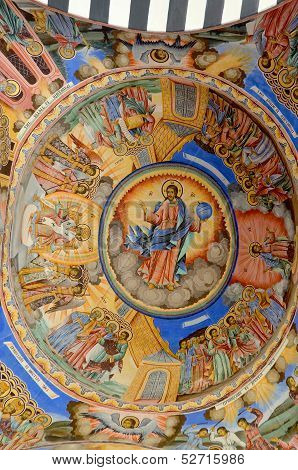 Wall painting at Rila Monastery church