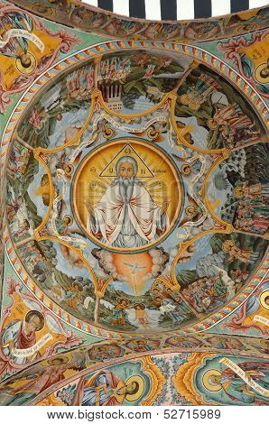 Wall painting at Rila Monastery church