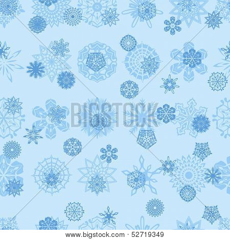Blue Snowflakes Seamless Illustration