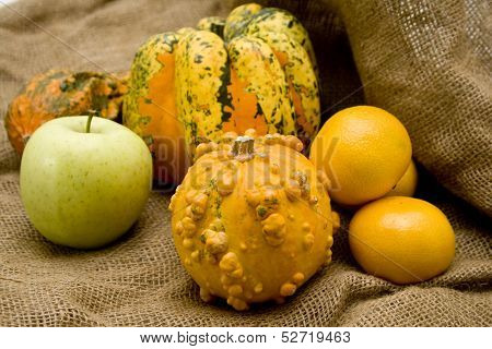 Pumpkin with tangerines