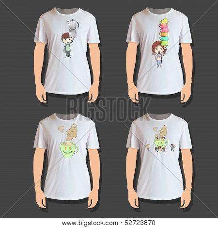 Set Of White Shirt Design
