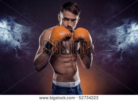 man wearing boxing gloves