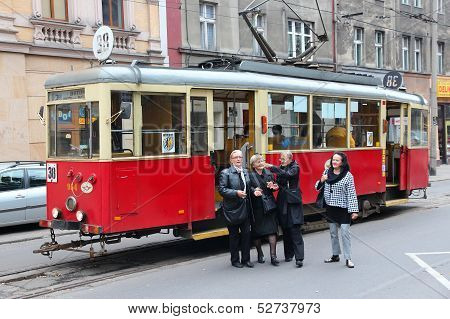 Historic Tram In Bytom