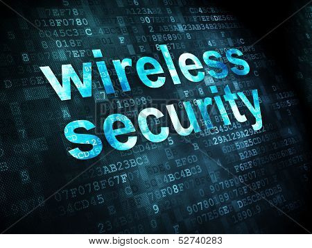 Safety concept: Wireless Security on digital background