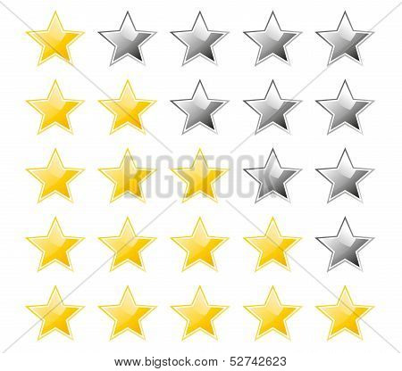 Set of rating stars
