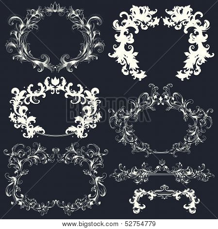 Vector set of calligraphic design elements