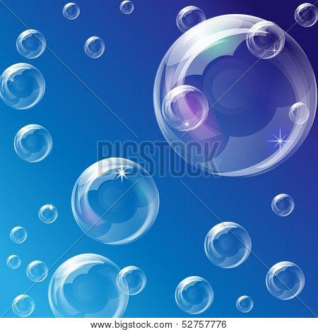 EPS10 vector Soap bubbles on a blue background