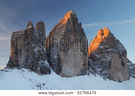 Tre Cime di Lavaredo, The Dolomites, Italy - sunsrise light