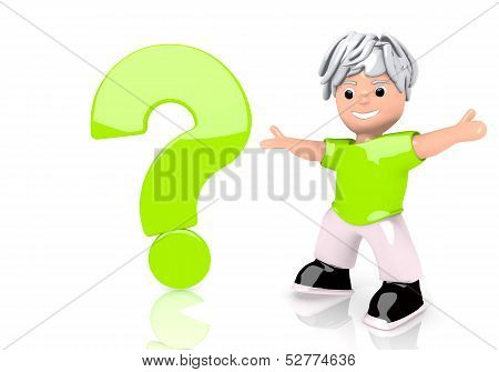 Question Symbol  With Cute Character